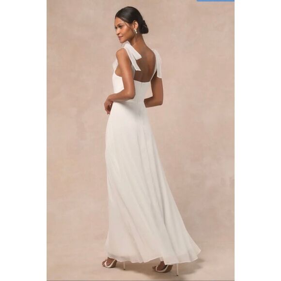 Lulus Radiant Romance Tie Strap Maxi Wedding Dress New XL - Picture 3 of 5